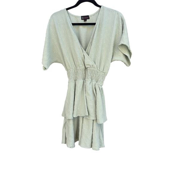 B Famous Mint Tiered Textured Mini Dress, Women’s Large - Picture 1 of 5